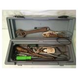 Plastic box of assorted tools