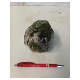 Neat green slag glass paperweight 4 x 4.5
