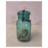 Ball Blue Glass quart jar with lid