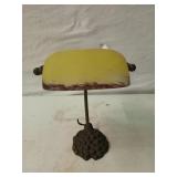 Cute brass banker lamp, needs cord 10"