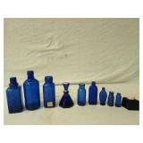 Cobalt blue glass collection