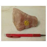 Piece of rose quartz 3 x 5 x 3.5