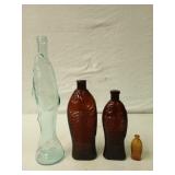 Shark & fish glass bottles 3" - 15" tall