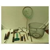 Grease gun, mini tiller, squeegee, tire tool,