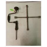 Hand drill, four-way tire tool