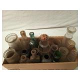 Box of asst glass bottles