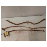 3 walking sticks 33.5" - 38"