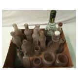 Asst glass bottles