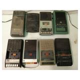 8 asst cassette recorders, rewinders, personal