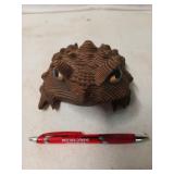 Carved wood toad