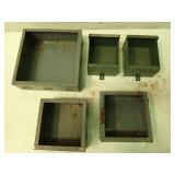 5 asst electrical boxes
