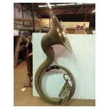 Old brass tuba