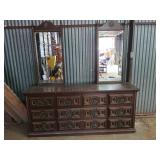10 drawer dresser w/ double mirrors 30 x 72