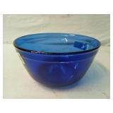 Anchor Hocking cobalt blue glass bowl 10"