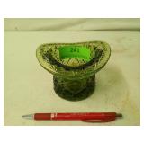 Green glass planter 3.5 x 4.5 x 4.75