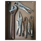 2 pair vice grips, other adjustable jaw pliers,