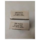 100 rds 380 auto 95 gr FMJ reman