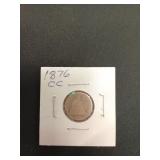 1876 CC silver dime