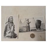 Chief iron tail postcards 1955, buffalo nickel
