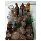 Asst glass bottles