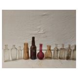 Box of assorted glass bottles and jars