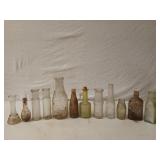 Asst glass bottles