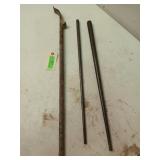 2 tapered steel stakes/ posts / pins, pry bar?