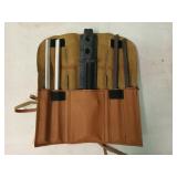 Spyderco file set in leather pouch