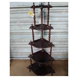 Wooden 5 tier corner shelf 50x16x16