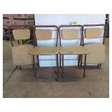 4 antique folding dining chairs