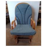 Wood padded glider rocker