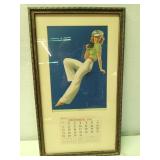 Framed December 1941 calendar 27 x 15.5