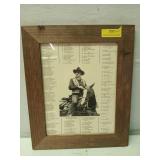 Framed John Wayne movie lineup 18 x 15