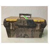 18" plastic toolbox with contents
