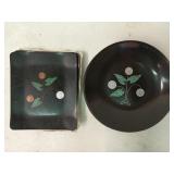 4 bowls, 4 trays Couroc of Monterey