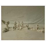 15 Pc ceramic nativity set, angel wing broke