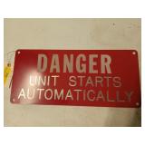 Metal danger sign 8x18