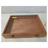 Wooden display box w/ glass top 3.5x13.5x17