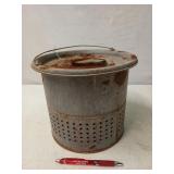 Galvanized minnow bucket with handle 8 x 9.6
