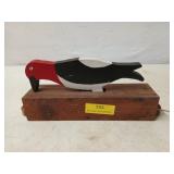 Wood bird knocker decor 14 x 5.5