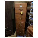 Antique wood four drawer file cabinet 55ï¿½ x 14