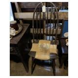 Antique wood chair with original needlepoint Seat