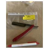Antique straight razor Red IMP  Made by Case