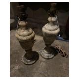 Carved alabaster table lamp.  set of two 17