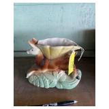 Mid century American pottery deer with cornucopia
