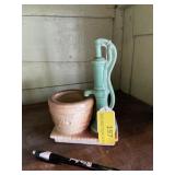 Shawnee mid century water pump and barrel