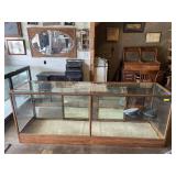 Vintage wood and glass display case with for