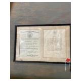 World War II. certificate of service 13 x 19