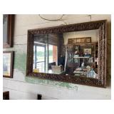Vintage wooden framed mirror 25 x 37