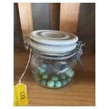 Anchor hocking ceramic top jar with jadeite mixed
